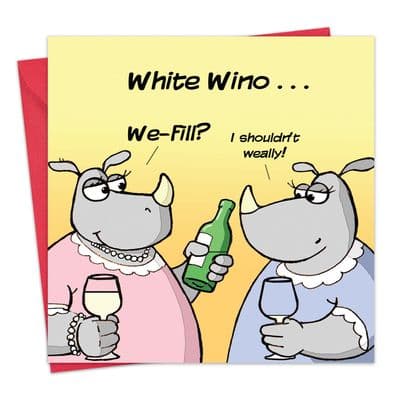 White Wino Funny Animal Card