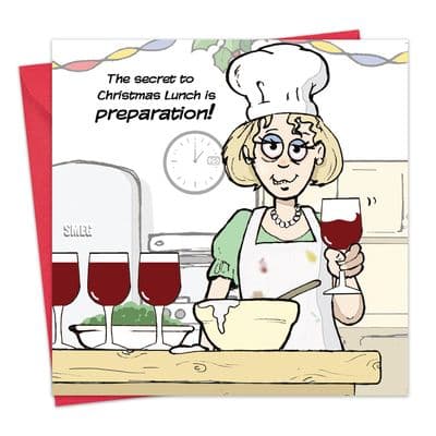 Wine Preparation Christmas Card For Her