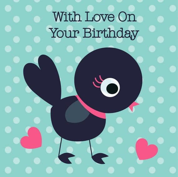 With Love on Your Birthday Card - Bird