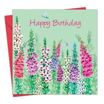 Womens Happy Birthday Card for Her - Foxglove