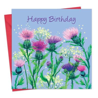 Womens Happy Birthday Card for Her - Thistle