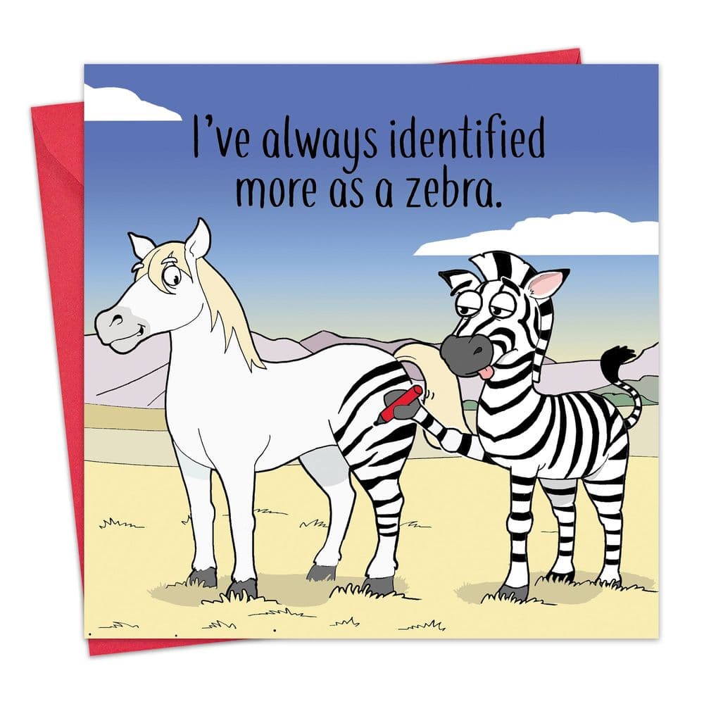Twizler Funny Card With Zebras - Blank Card - Happy Birthday Card