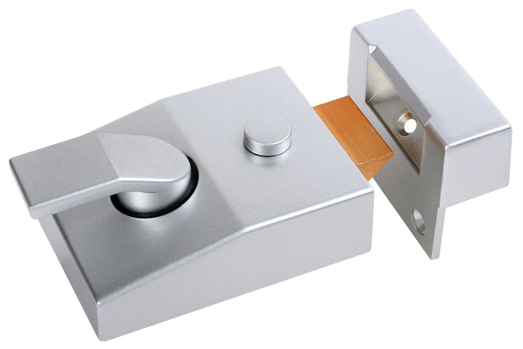 Sterling Double Locking Night Latch Silver 60mm
