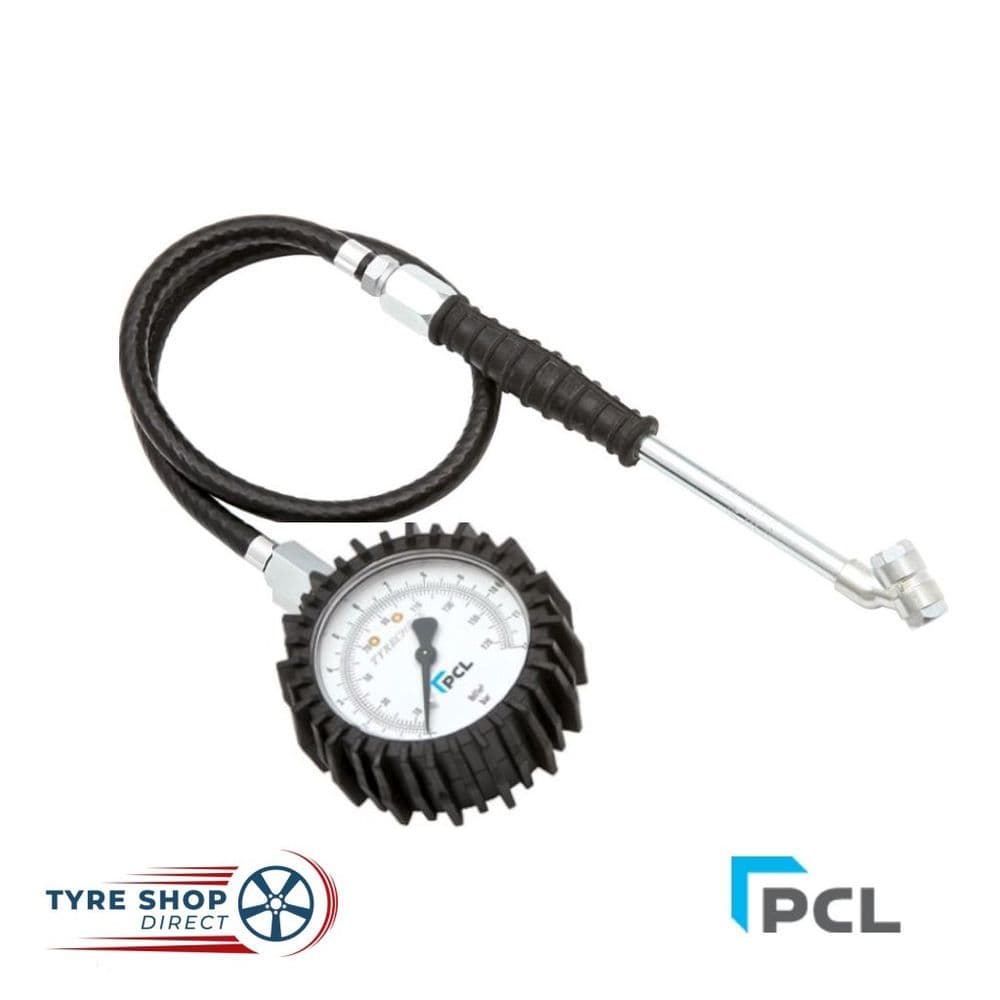 Tyre Check Dial gauge 80mm PCL Twin Hold-On Connector - 0-170 psi