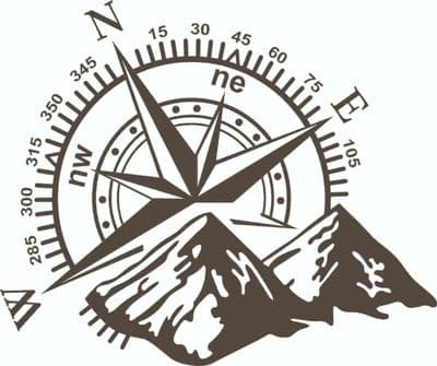 (No.729) MOTORHOME, CAMPER VAN ,CARAVAN DECAL, GRAPHIC, COMPASS & MOUNTAINS