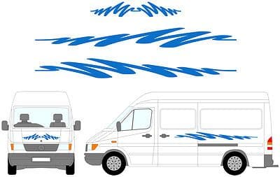 6 - Camper Van Graphics, Motor Home Vinyl Graphics Kit, Decals / Stickers.
