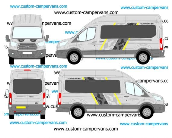 No.1160 Transit motorhome caravan graphics decals stickers camper van.