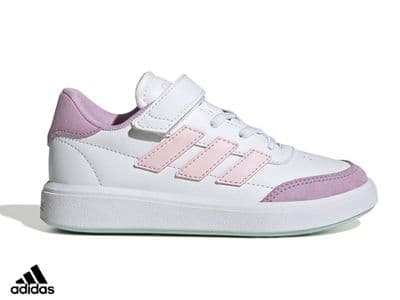 Junior Adidas ‘CourtBlock’ Trainers (JH8570) x2: £12.95