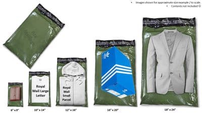 Olive Mailing Bags x100 Pieces