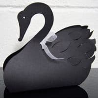 10 Swan Wedding Favour Boxes. Choose Colour - Choose Size. White, Black, Pearl, Matt