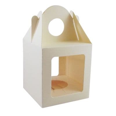 10 x Ivory Single Cupcake / Muffin / Fairy Cake Boxes With 2 Windows