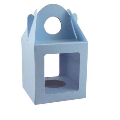 10 x Light Blue Single Cupcake / Muffin / Fairy Cake Boxes With 2 Windows