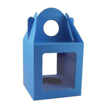 10 x Ocean Blue Single Cupcake / Muffin / Fairy Cake Boxes With 2 Windows