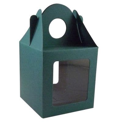 10 x Xmas Green Single Cupcake / Muffin / Fairy Cake Boxes With 2 Windows