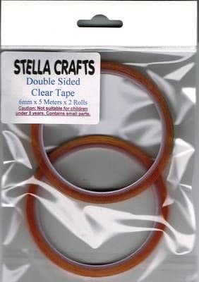 2 x Clear Double Sided Tape 6mm x 5mtr - SC146