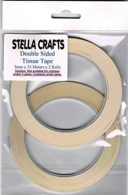 2 x Double Sided Tissue Tape 3mm x 33mtr - SC138