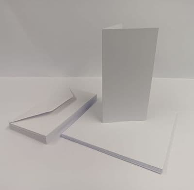 25 Pack DL Pre-Creased White Blank Cards (250gsm) & Envelopes (100gsm)