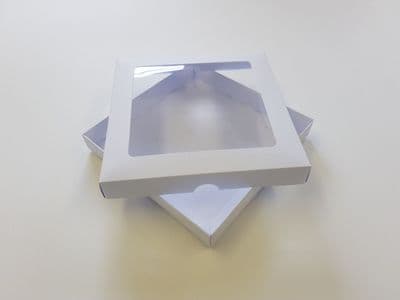 5x5 White Greeting Card Boxes With Aperture Lid