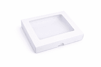 6x6 White Greeting Card Boxes With Aperture Lid