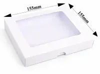 6x6 White Greeting Card Boxes With Aperture Lid