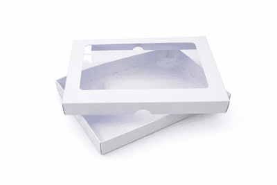 A5 White Greeting Card Boxes With Aperture Lid