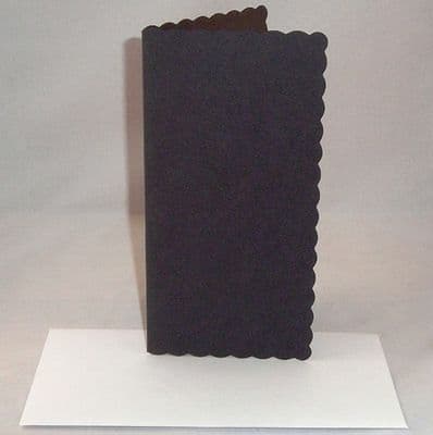DL Black Scalloped Greeting Card Blanks Only - No Envelopes