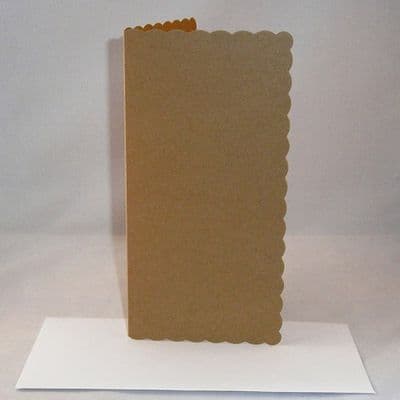 DL Brown Kraft Scalloped Greeting Card Blanks Only - No Envelopes
