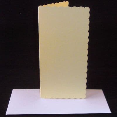 DL Cream Scalloped Greeting Card Blanks Only - No Envelopes