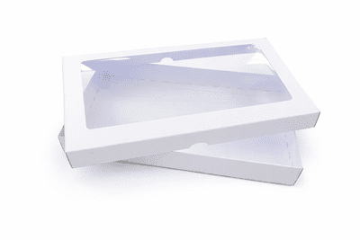 DL White Greeting Card Boxes With Aperture Lid