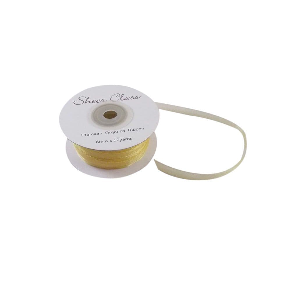 Gold (Matt) 6mm x 45 Meters Organza Ribbon For Favour Boxes & Crafts ...