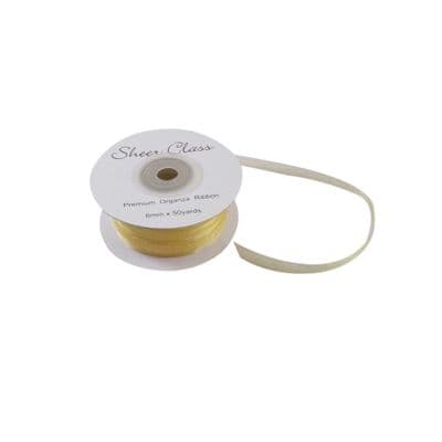 Gold (Matt) 6mm x 45 Meters Organza Ribbon For Favour Boxes & Crafts - Stella Crafts