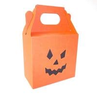 Halloween Pumpkin Sweetie Box With Double Face. Ghoulish Orange. Trick OR Treat