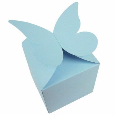 Light Blue Large Butterfly Top Muffin / Cupcake Box 80mm x 80mm x 80mm