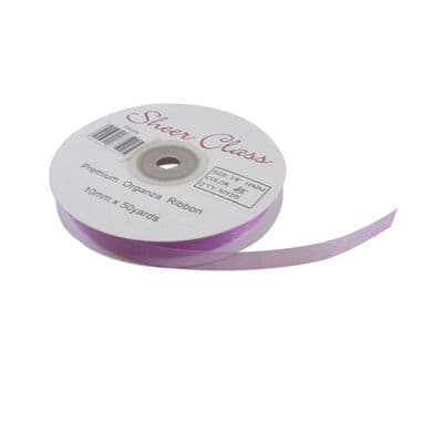 Lilac 10mm x 45 Meters Organza Ribbon For Favour Boxes & Crafts - Stella Crafts