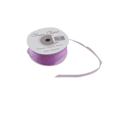Lilac 6mm x 45 Meters Organza Ribbon For Favour Boxes & Crafts - Stella Crafts