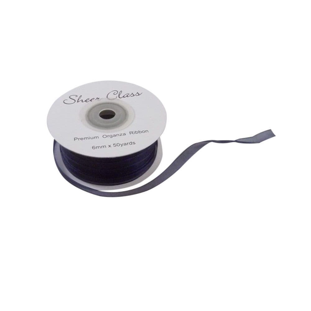 Navy Blue 6mm x 45 Meters Organza Ribbon For Favour Boxes & Crafts ...