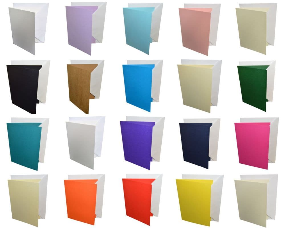 A5 Coloured Greeting Card Blanks with White Envelopes Choose Colour