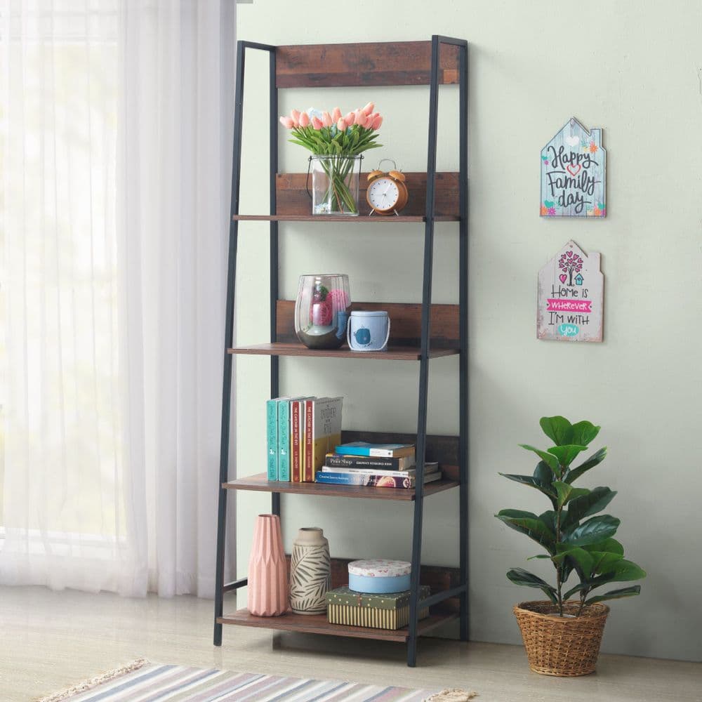 Abbey Rustic 4 Tier Bookcase