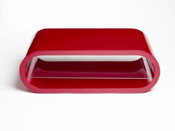 MODERN DESIGNER HIGH GLOSS OVAL TV STAND CABINET HIGH RED GLOSS | UKCOFFEETABLES.COM