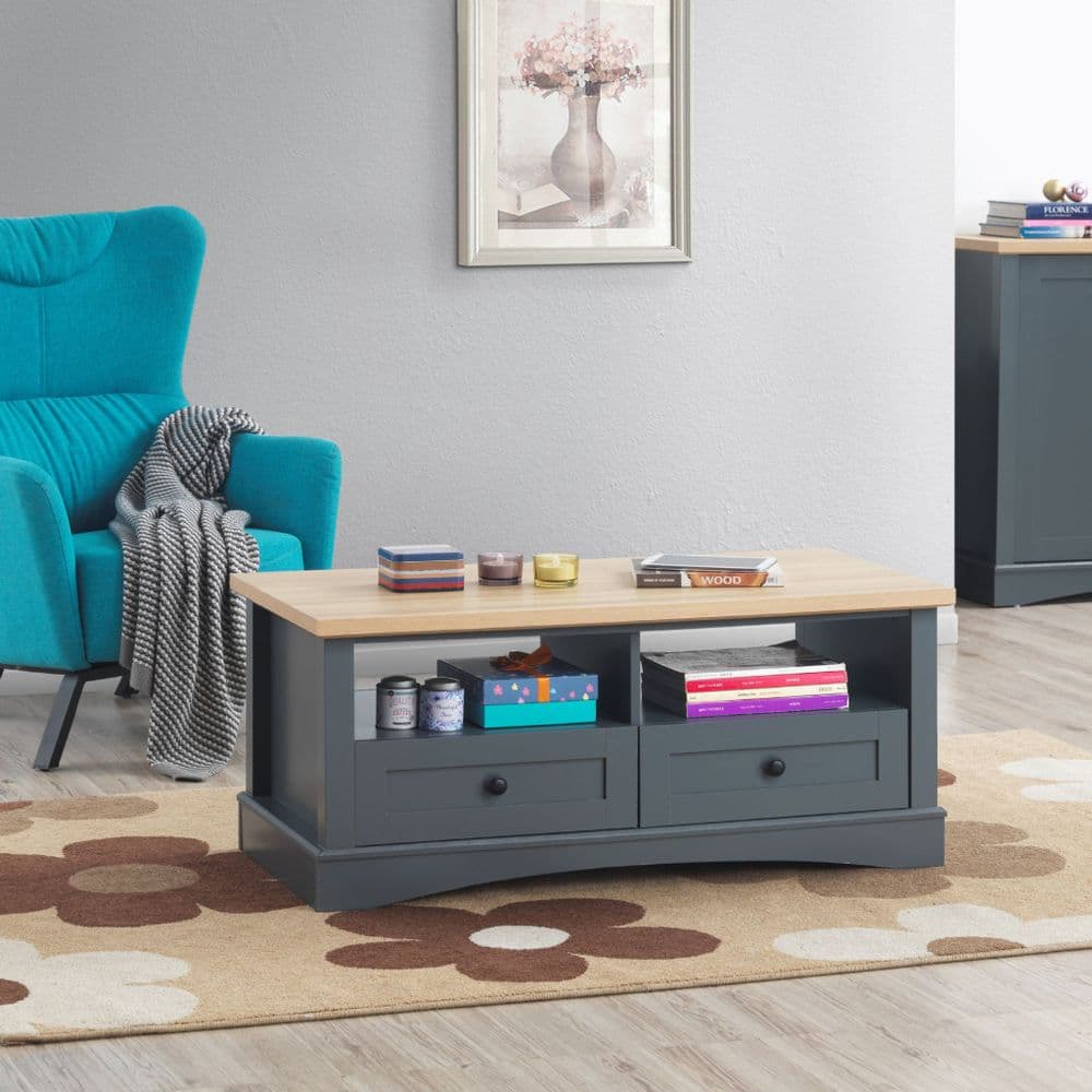 Carden Grey Coffee Table with 2 Drawers