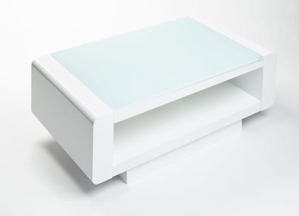 MIAMI Modern Rectangle Contemporary Designer Coffee Table - White High Gloss | UKCOFFEETABLES.COM