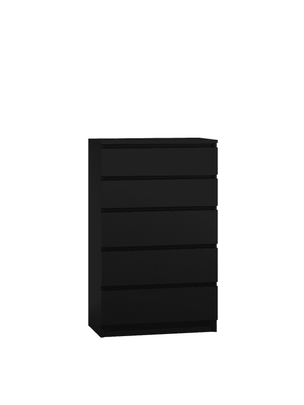 Moderna Black - 5 Drawer