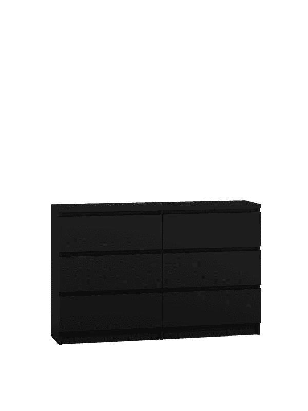 Moderna Black - 6 Drawer