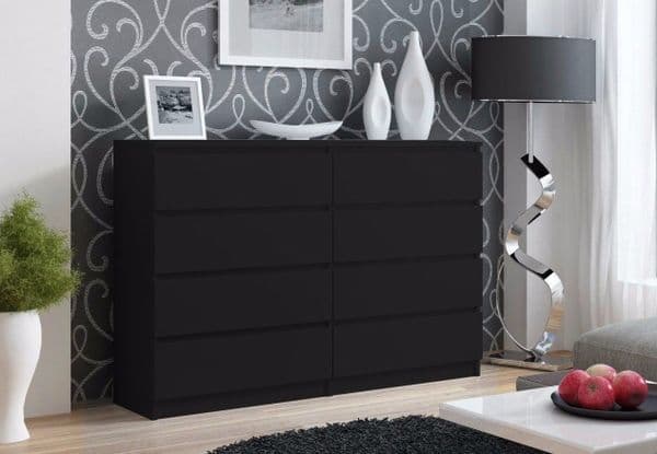 Moderna Black - 8 Drawer