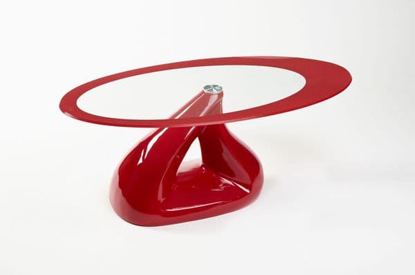 Black Pyramid Design Oval Glass Coffee Table Contemporary | UKCOFFEETABLES.COM