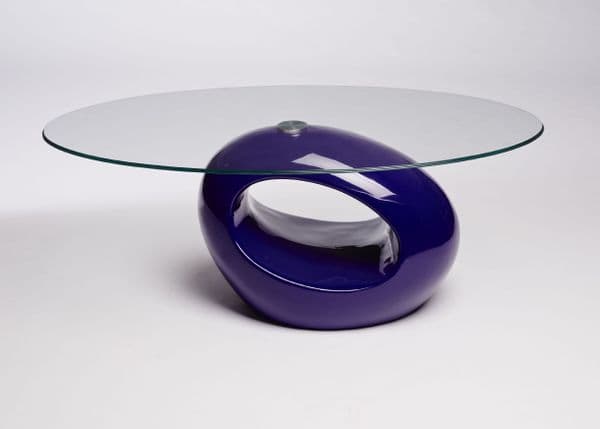 Contemporary Retro Designed Oval Coffee Table (Black) | UKCOFFEETABLES.COM