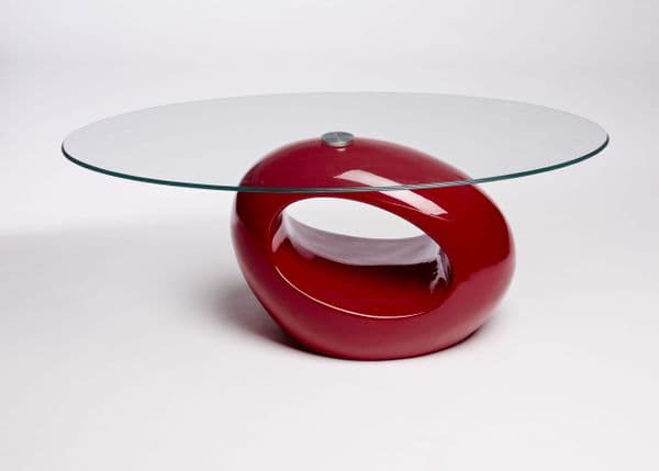 Contemporary Retro Designed Oval Coffee Table (Black) | UKCOFFEETABLES.COM