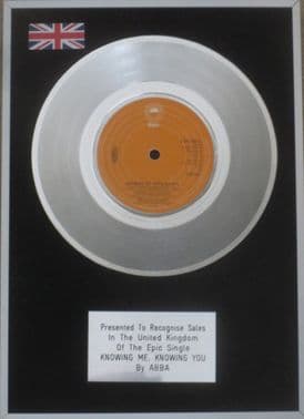 ABBA - 7 inch Platinum Disc - KNOWING ME KNOWING YOU