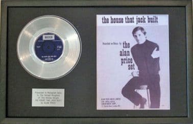 ALAN PRICE -Platinum Disc&Songsheet-THE HOUSE THAT JACK