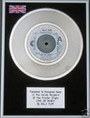 BILLY FURY - 7" Platinum Disc - LOVE OR MONEY